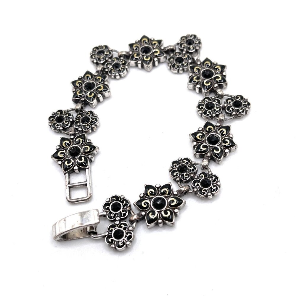 Brighton Garden of Eden Black Flower Bracelet - 3763 - Picture 1 of 2